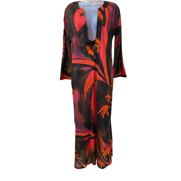 Louisa Ballou Tropical Print Maxi Dress 100% Cotton Size Medium Retail $1215 - Picture 14 of 14